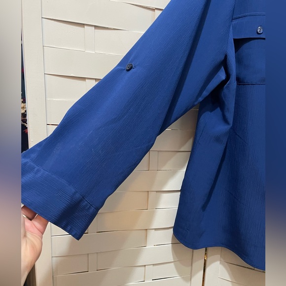 NWT Notations Button Up Blouse - Picture 2 of 6